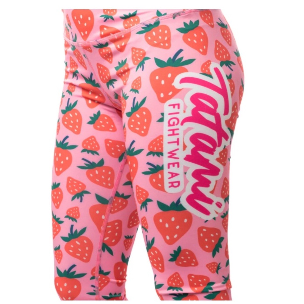 Tatami bjj woman’s leggings spats XL strawberry print fight wear juijitsu
